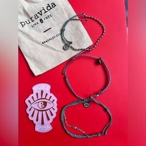 Pura Vida Bracelet Set ~ 3 Bracelets with Pouch ~ BRAND NEW